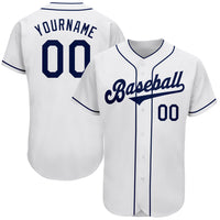 Custom Baseball Jersey, White Navy Sportswear Jersey Shirt, Athletic Button Down Moisture Wicking Jersey, Casual Gift for Men