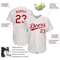 Custom Baseball Jersey, White Red Sportswear Jersey Shirt, Athletic Button Down Moisture Wicking Jersey, Casual Gift for Men, Style White0189