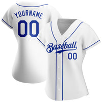 Custom Baseball Jersey, White Royal Sportswear Jersey Shirt, Athletic Button Down Moisture Wicking Jersey, Casual Gift for Men, Style White0282