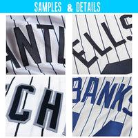 Custom Baseball Jersey, White Light Blue Navy Sportswear Jersey Shirt, Athletic Button Down Moisture Wicking Jersey, Casual Gift for Men