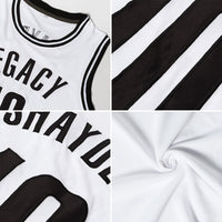 Custom Basketball Jersey, White Black Authentic Throwback Sportswear Jersey Shirt, Athletic Mesh Moisture Wicking Jersey, Casual Gift for Men