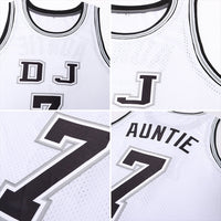 Custom Basketball Jersey, White Black Gray Authentic Sportswear Jersey Shirt, Athletic Mesh Moisture Wicking Jersey, Casual Gift for Men