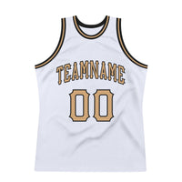 Custom Basketball Jersey, White Old Gold Black Throwback Sportswear Jersey Shirt, Athletic Mesh Moisture Wicking Jersey, Casual Gift for Men