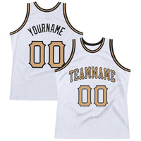 Custom Basketball Jersey, White Old Gold Black Throwback Sportswear Jersey Shirt, Athletic Mesh Moisture Wicking Jersey, Casual Gift for Men